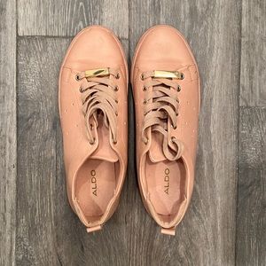 Aldo casual sneakers. Rose color with gold accents